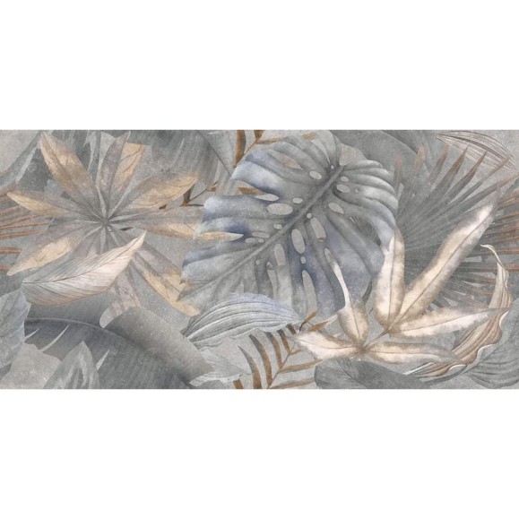 Керамогранит Delacora Bahamas Floristry Dark матовый граниль 1200x600x9.5, 1.44м2, 2 шт в упаковке, серый D120240G