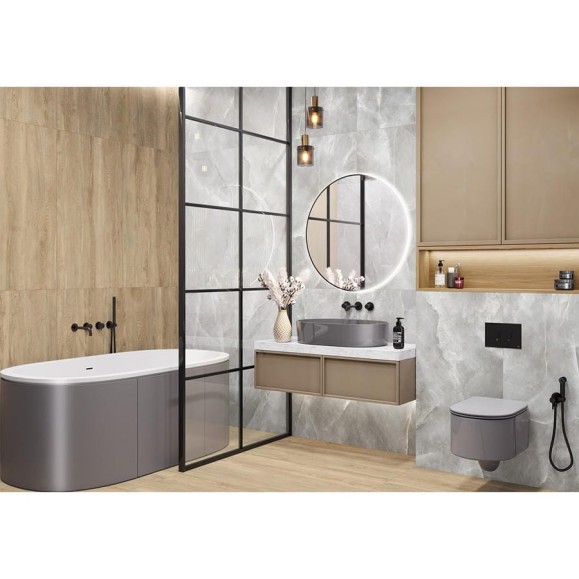 Керамогранит Солт серый / Salt Gray лаппатированный карвинг 1200х600х9,5 1,44м2 (2 шт в уп) серый Delacora D120246L Керамогранит Солт серый / Salt Gray лаппатированный карвинг 1200х600х9,5 1,44м2 (2 шт в уп) серый Delacora D120246L