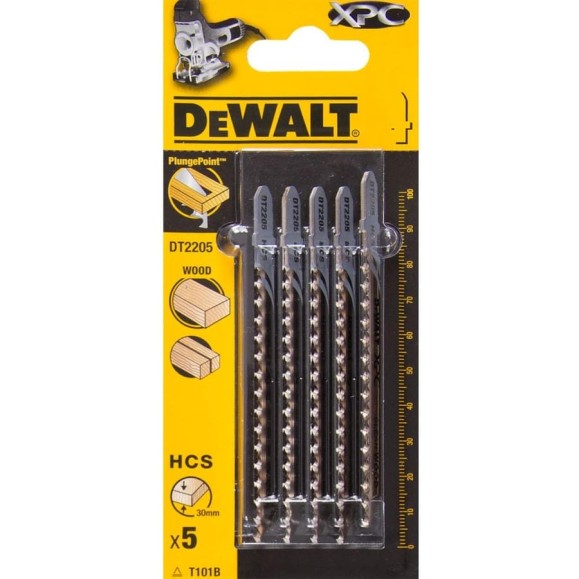 Пилка для лобзика DEWALT EXTREME PRECISION CUT, по дереву, 5 шт DT2205-QZ