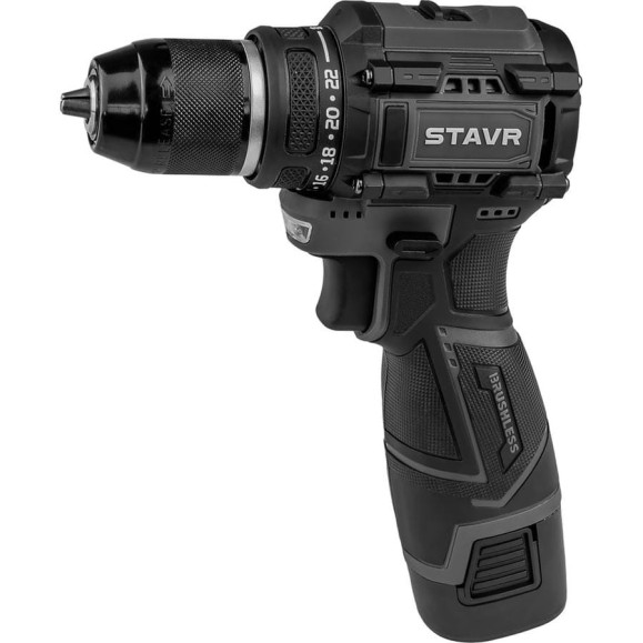 Дрель-шуруповерт аккумуляторная Ставр 16V, BL, 34/16 Нм, Stavr SDD 16BL-2K 9020100413 Дрель-шуруповерт аккумуляторная Ставр 16V, BL, 34/16 Нм, Stavr SDD 16BL-2K 9020100413