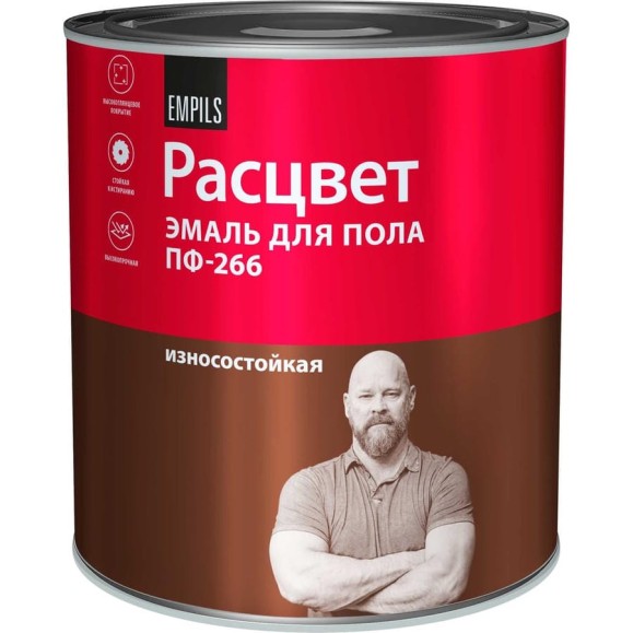 Эмаль для пола Расцвет золотисто-коричневая, 2.7 кг 10615 Эмаль для пола Расцвет золотисто-коричневая, 2.7 кг 10615