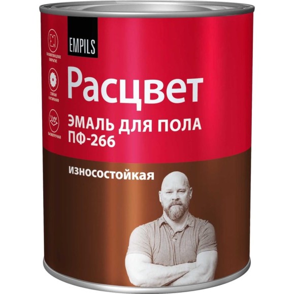 Эмаль для пола Расцвет золотисто-коричневая, 0.9 кг 10610 Эмаль для пола Расцвет золотисто-коричневая, 0.9 кг 10610