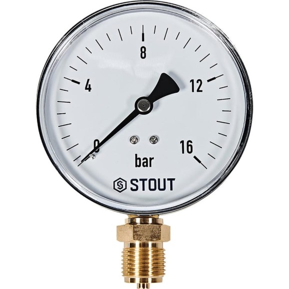 Манометр радиальный STOUT SIM-1010-101615 корпус Dn 100 мм 1/2, 0...16 ба RG0094NU9EUE84 Манометр радиальный STOUT SIM-1010-101615 корпус Dn 100 мм 1/2, 0...16 ба RG0094NU9EUE84