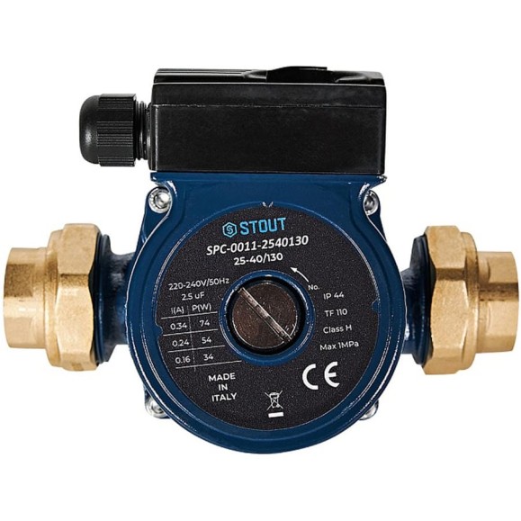 Циркуляционный насос STOUT SPC-0011-2540130 25-40/130 220/240V 50Hz с латун RG0093JHDQRUVO