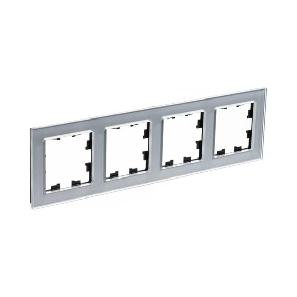 4-местная рамка Systeme Electric AtlasDesign NATURE стекло алюминий ATN320304 4-местная рамка Systeme Electric AtlasDesign NATURE стекло алюминий ATN320304