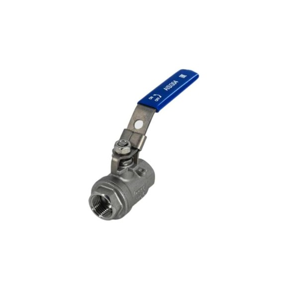 Кран шаровый муфтовый двусоставной NEWKEY (2PC) с фиксатором, нержавеющий, AISI304 DN32 (1_1/4 Кран шаровый муфтовый двусоставной NEWKEY (2PC) с фиксатором, нержавеющий, AISI304 DN32 (1_1/4