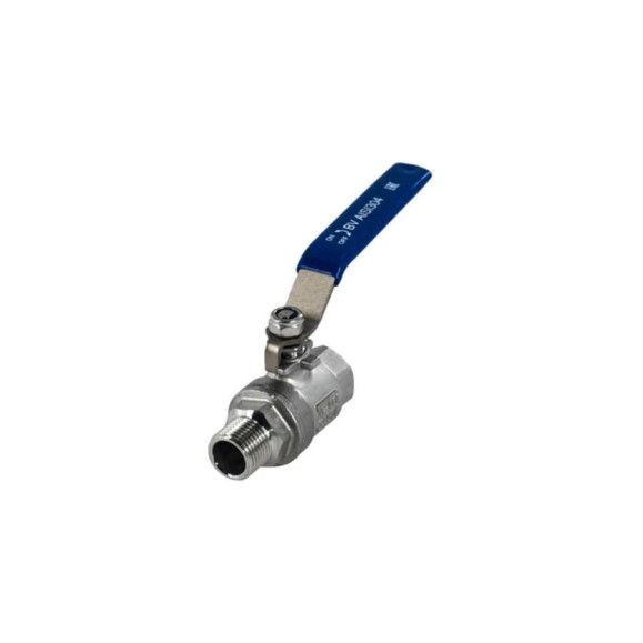 Кран шаровый муфтовый двусоставной NEWKEY (2PC) ВР/НР, нержавеющий AISI304 DN15 (1/2"), (CF8), PN64 NK-BMFL15/4