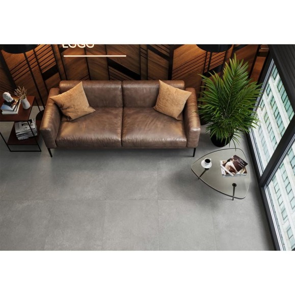 Керамогранит матовый Микроцемент темно-серый / Microcement Graphite Artkera Group 600х600х9,5 1,44 м2 (4 шт в уп) графит GP6060MIM25M