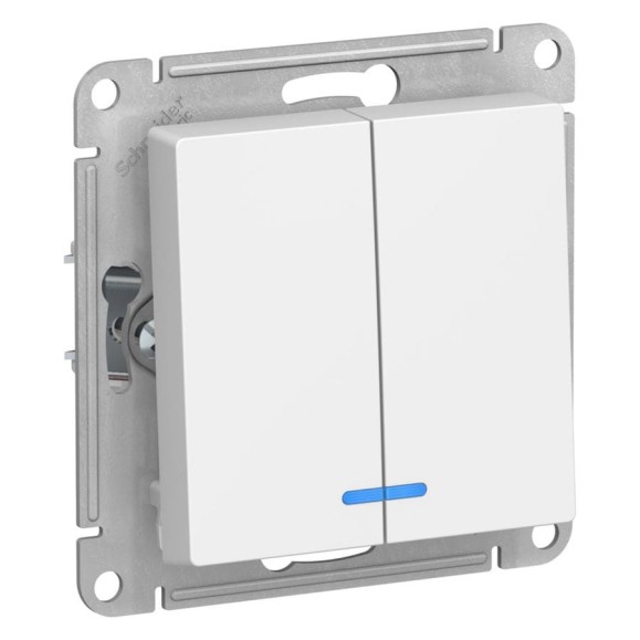 2-клавишный выключатель с подсветкой Systeme Electric Atlasdesign лотос сх.5а, 10ах, механизм ATN001353 2-клавишный выключатель с подсветкой Systeme Electric Atlasdesign лотос сх.5а, 10ах, механизм ATN001353