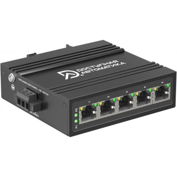 Коммутатор неуправляемый Доступная Автоматика 5 портов RJ45 100Мбит на DIN-рейку, двойное питание 12-58В DC DASW-205 Коммутатор неуправляемый Доступная Автоматика 5 портов RJ45 100Мбит на DIN-рейку, двойное питание 12-58В DC DASW-205