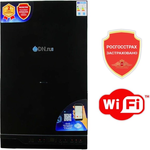 Котел газовый двухконтурный DN.ru 24кВт, с Wi-Fi GB24CD-B настенный, черный D380-00004 Котел газовый двухконтурный DN.ru 24кВт, с Wi-Fi GB24CD-B настенный, черный D380-00004