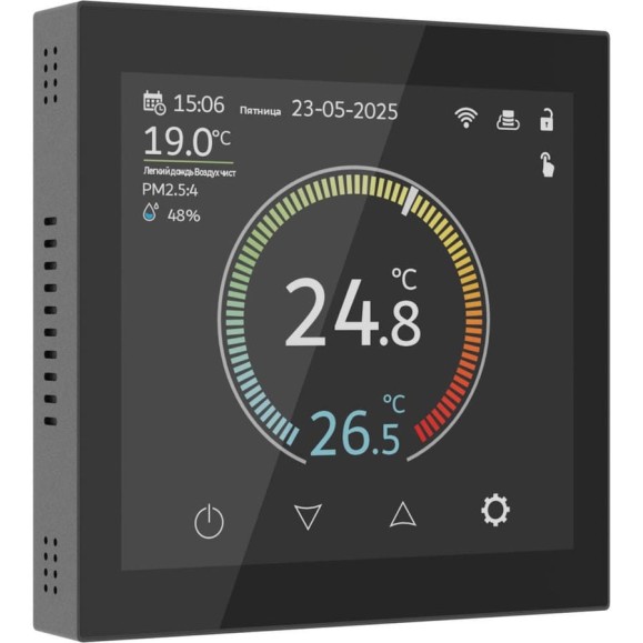 Умный сенсорный терморегулятор Werkel с LCD дисплеем W1851108 черный a071214 Умный сенсорный терморегулятор Werkel с LCD дисплеем W1851108 черный a071214