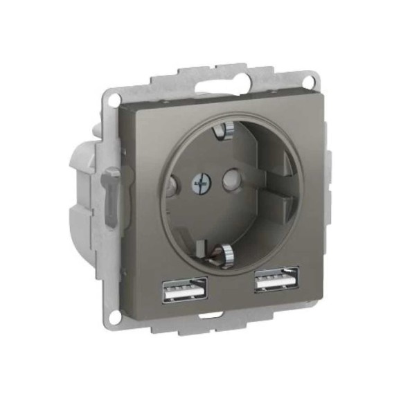 Розетка Systeme Electric Atlasdesign сталь 16а c 2 usb a+a, 5в/2,4 а, 2x5в/1,2 а ATN000930 8 шт 13606481717952 Розетка Systeme Electric Atlasdesign сталь 16а c 2 usb a+a, 5в/2,4 а, 2x5в/1,2 а ATN000930 8 шт 13606481717952