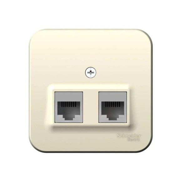 Розетка Systeme Electric (Schneider Electric) Blanca о/у двойная: компютерная rj45, кат.5e + телеф. rj11, изол.пл.,бежевый BLNIA045117 12 шт 13606489775831
