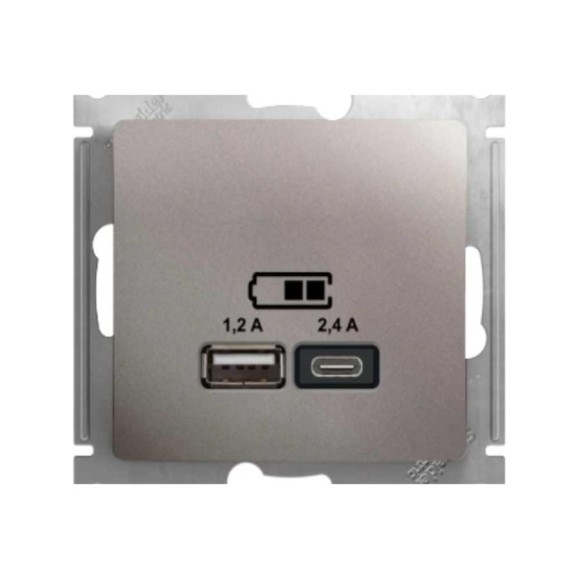 Розетка Systeme Electric Glossa платина usb a+с, 5в/2,4а, 2x5в/1,2 а GSL001239 8 шт 13606481718560 Розетка Systeme Electric Glossa платина usb a+с, 5в/2,4а, 2x5в/1,2 а GSL001239 8 шт 13606481718560