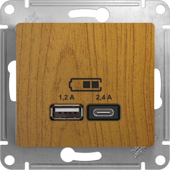 Розетка Systeme Electric (Schneider Electric) Glossa Дерево USB A+С, 5В/2,4А, 2x5В/1,2 А GSL000539 8 шт 13606481718522 Розетка Systeme Electric (Schneider Electric) Glossa Дерево USB A+С, 5В/2,4А, 2x5В/1,2 А GSL000539 8 шт 13606481718522