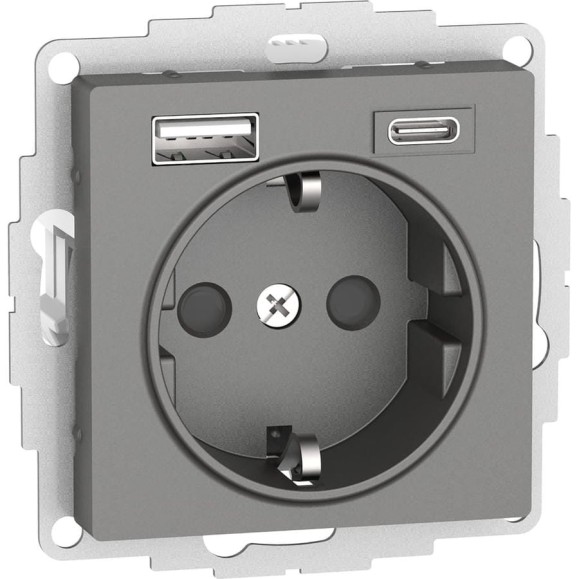 Розетка Systeme Electric (Schneider Electric) Atlasdesign 16а c 2 usb a+c, 5в/2,4а/3,0а, 2x5в/1,5а, механизм, сталь ATN000932 8 шт 13606482043159 Розетка Systeme Electric (Schneider Electric) Atlasdesign 16а c 2 usb a+c, 5в/2,4а/3,0а, 2x5в/1,5а, механизм, сталь ATN000932 8 шт 13606482043159
