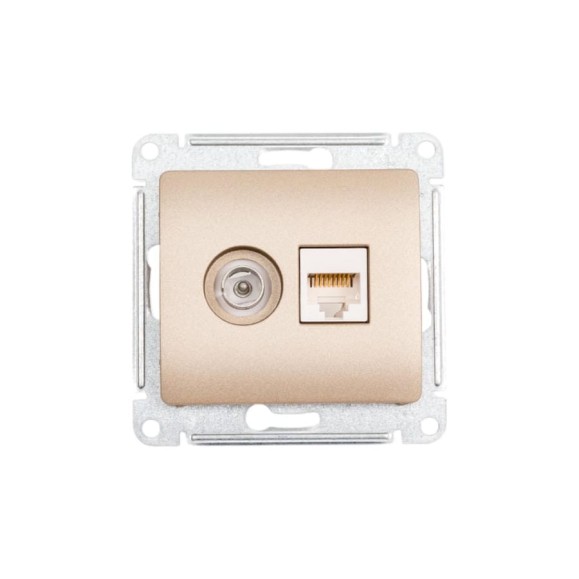 Розетка Systeme Electric (Schneider Electric) Glossa двойная тв + компьютерная rj45, кат. 5е, механизм, титан GSL000489 10 шт 13606481813173 Розетка Systeme Electric (Schneider Electric) Glossa двойная тв + компьютерная rj45, кат. 5е, механизм, титан GSL000489 10 шт 13606481813173