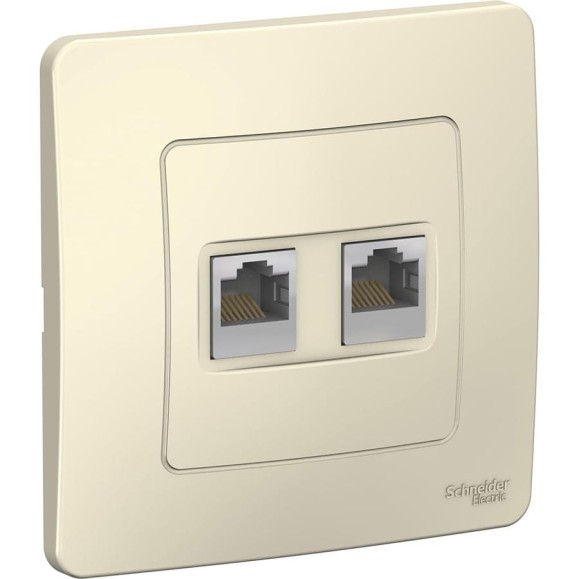 Розетка Systeme Electric (Schneider Electric) BLANCA С/У двойная: компютерная RJ45, кат.5E + тел.. RJ11, молочный BLNIS045112 10 шт 13606481194982