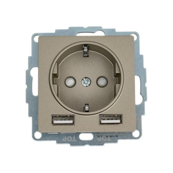Розетка Systeme Electric (Schneider Electric) AtlasDesign шампань SO + USB Розетка A+A, 5В/2,4А, 2x5В/1,2А SE ATN000530 8 шт 13606481717877 Розетка Systeme Electric (Schneider Electric) AtlasDesign шампань SO + USB Розетка A+A, 5В/2,4А, 2x5В/1,2А SE ATN000530 8 шт 13606481717877