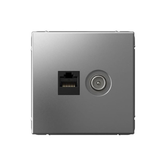 Розетка Systeme Electric ArtGallery сталь двойная ТВ + компьютерная RJ45, кат. 5Е GAL000989 5 шт 4690201036166 Розетка Systeme Electric ArtGallery сталь двойная ТВ + компьютерная RJ45, кат. 5Е GAL000989 5 шт 4690201036166
