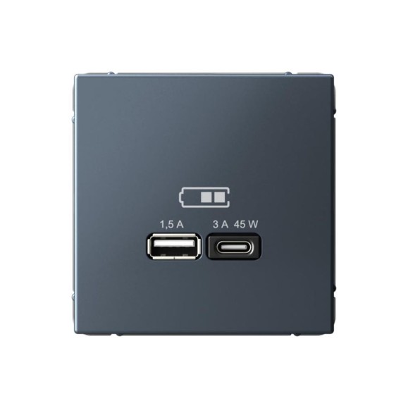 Розетка Systeme Electric ArtGallery грифель USB A + тип-C 45Вт высокоскоростная зарядка QC, PD, механизм GAL000729 8 шт 4690201034582 Розетка Systeme Electric ArtGallery грифель USB A + тип-C 45Вт высокоскоростная зарядка QC, PD, механизм GAL000729 8 шт 4690201034582