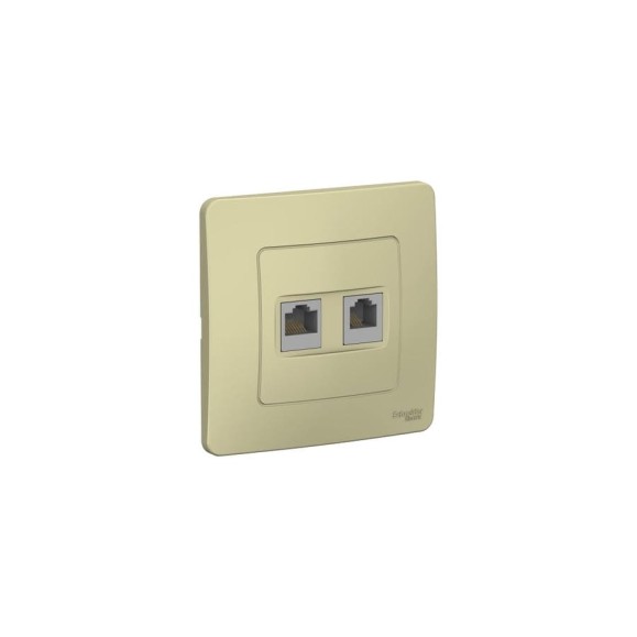 Розетка Systeme Electric (Schneider Electric) Blanca с/у двойная: компютерная rj45, кат.5e + телефон. rj11, бежевый BLNIS045117 10 шт 13606489775770