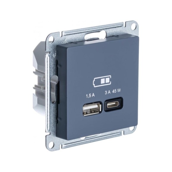 Usb розетка Systeme Electric (Schneider Electric) Atlasdesign a + тип-c 45w высокоскоростная зарядка qc,pd, механизм, грифель ATN000729 8 шт 13606482211220 Usb розетка Systeme Electric (Schneider Electric) Atlasdesign a + тип-c 45w высокоскоростная зарядка qc,pd, механизм, грифель ATN000729 8 шт 13606482211220