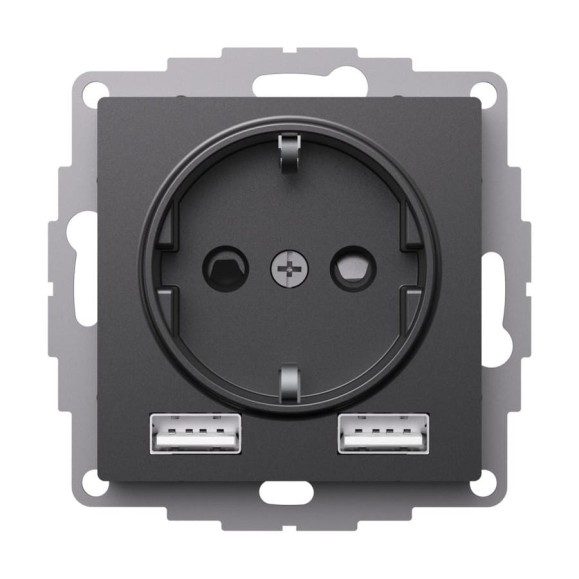 Розетка Systeme Electric Atlasdesign базальт 16а с 2 usb a+a, 5в/2,4а, 2x5в/1,2а, механизм ATN001430 8 шт 4690201024941 Розетка Systeme Electric Atlasdesign базальт 16а с 2 usb a+a, 5в/2,4а, 2x5в/1,2а, механизм ATN001430 8 шт 4690201024941