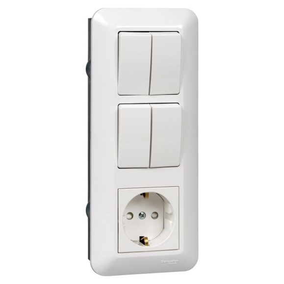Блок Systeme Electric BLANCA С/У розетка с заземлением+ выключатель 2-клавишный+ выключатель 2-клавишный, белый, розн.уп.Рос BK2VR-008B-BI 5 шт 13606485439492 Блок Systeme Electric BLANCA С/У розетка с заземлением+ выключатель 2-клавишный+ выключатель 2-клавишный, белый, розн.уп.Рос BK2VR-008B-BI 5 шт 13606485439492