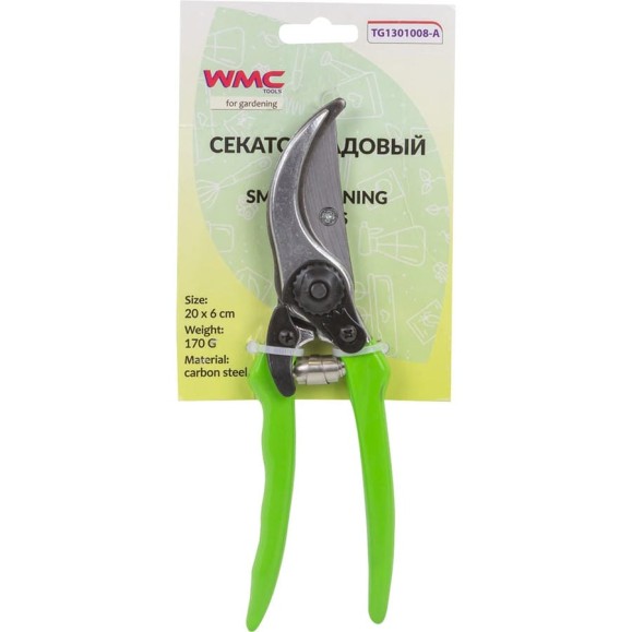 Садовый секатор с боковой фиксацией WMS Tools 210 мм, в блистере WMC-TG1301008-A Садовый секатор с боковой фиксацией WMS Tools 210 мм, в блистере WMC-TG1301008-A