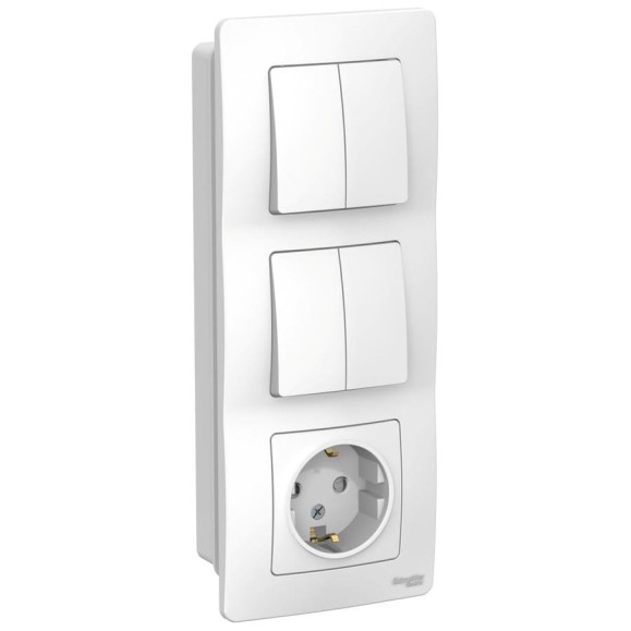 Блок Systeme Electric (Schneider Electric) Blanca внутренний белый розетка з/к шт 16А, 250В+выключатель 2-клавишный+выключатель 2-клавишный SE BLNBS102201 3 шт 13606481194593 Блок Systeme Electric (Schneider Electric) Blanca внутренний белый розетка з/к шт 16А, 250В+выключатель 2-клавишный+выключатель 2-клавишный SE BLNBS102201 3 шт 13606481194593
