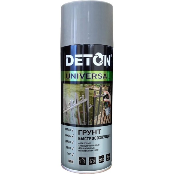 Грунт акриловый быстросохнущий Deton серый, аэрозоль 650 мл DTN-A07642 Грунт акриловый быстросохнущий Deton серый, аэрозоль 650 мл DTN-A07642