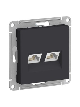 Розетка двойная компьютерная Systeme Electric ( Schneider Electric) ATLASDESIGN RJ45+RJ45 кат.5E КАРБОН ATN001085 5 шт 13606489708839 Розетка двойная компьютерная Systeme Electric ( Schneider Electric) ATLASDESIGN RJ45+RJ45 кат.5E КАРБОН ATN001085 5 шт 13606489708839