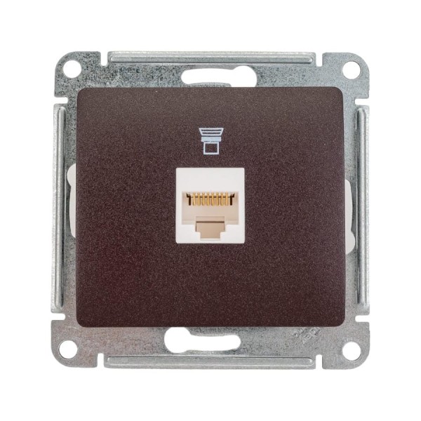 Механизм компьютерной розетки Systeme Electric ( Schneider Electric) 1-м Glossa RJ45 кат.5е шоколад GSL000881K 5 шт 53606485437168
