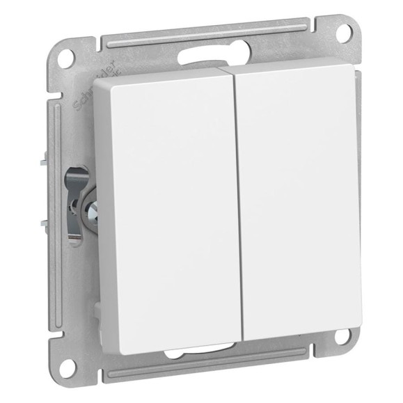 2-клавишный выключатель Systeme Electric ATLASDESIGN с самовозвратом, 10АХ, механизм, ЛОТОС ATN001317