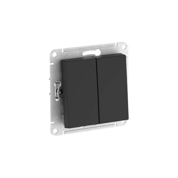 Механизм 2-клавишного выключателя Systeme Electric ATLASDESIGN AQUA IP44, сх.5, 10АХ, быстрозажимные клеммы, карбон ATN441051S