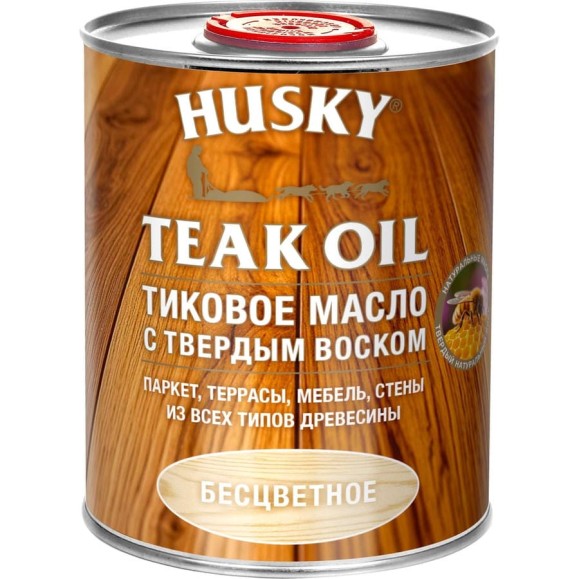 Тиковое масло с твердым воском HUSKY Бесцветное 0,9 л 34306