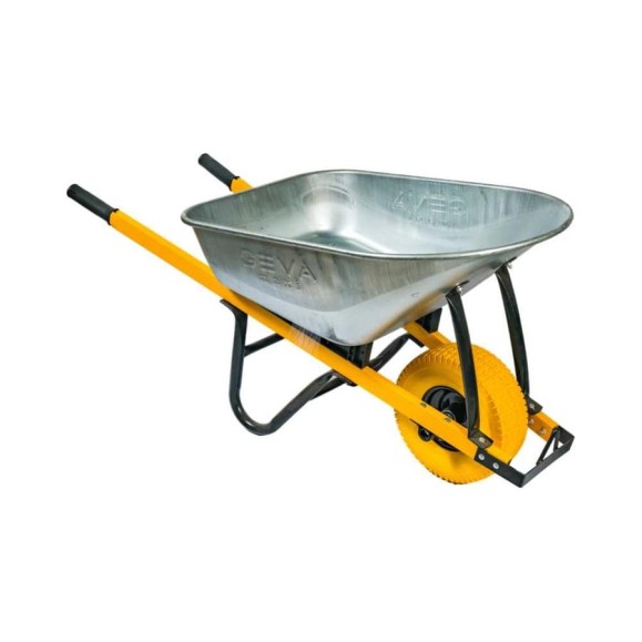 Тачка одноколесная GEVA TRADE GEVA MAXI 140л, квадратная труба, колесо 15x6.00-6 F20mm/90мм TS1KL140GT Тачка одноколесная GEVA TRADE GEVA MAXI 140л, квадратная труба, колесо 15x6.00-6 F20mm/90мм TS1KL140GT