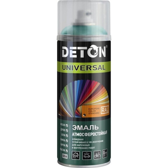Эмаль универсальная Deton UNIVERSAL Фисташковая, RAL 6033, аэрозоль 520 мл DTN-A70651
