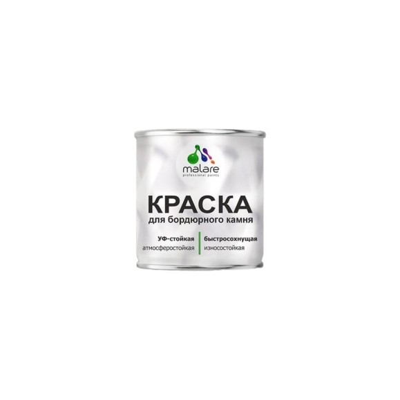 Краска MALARE для бордюрного камня, тротуарных камней и плит, износостойкая, быстросохнущая, матовая RAL 7035, светло-серый, 1,25 кг КБРДР7035М0125 Краска MALARE для бордюрного камня, тротуарных камней и плит, износостойкая, быстросохнущая, матовая RAL 7035, светло-серый, 1,25 кг КБРДР7035М0125