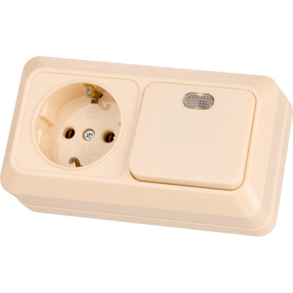Комбинированный блок TDM ELECTRIC выкл. 1-кл. с/п 10А + розетка 2П+З 16А 250В БКВР IP20 слоновая кость "Ладога" SQ1801-0203 Комбинированный блок TDM ELECTRIC выкл. 1-кл. с/п 10А + розетка 2П+З 16А 250В БКВР IP20 слоновая кость "Ладога" SQ1801-0203