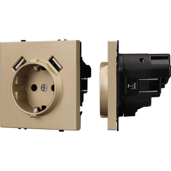Механизм розетки с USB зарядкой Arlight SCT-NOBE-MUAA-SFPL-GD 1шт 054290 Механизм розетки с USB зарядкой Arlight SCT-NOBE-MUAA-SFPL-GD 1шт 054290