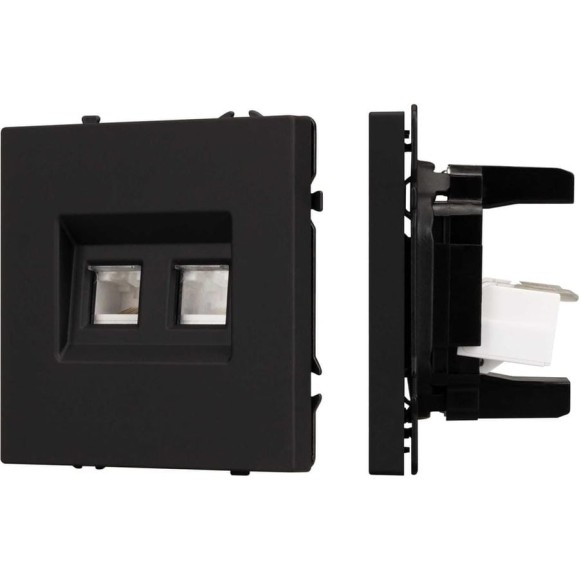 Механизм сдвоенной компьютерной розетки Arlight SCT-NOBE-MPC2-SFPL-BK 1шт 054313 Механизм сдвоенной компьютерной розетки Arlight SCT-NOBE-MPC2-SFPL-BK 1шт 054313