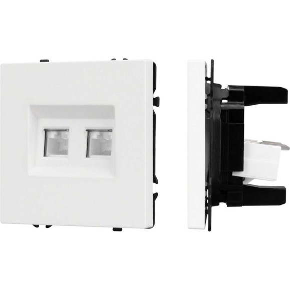 Механизм сдвоенной компьютерной розетки Arlight SCT-NOBE-MPC2-SFPL-WH 1шт 054312 Механизм сдвоенной компьютерной розетки Arlight SCT-NOBE-MPC2-SFPL-WH 1шт 054312