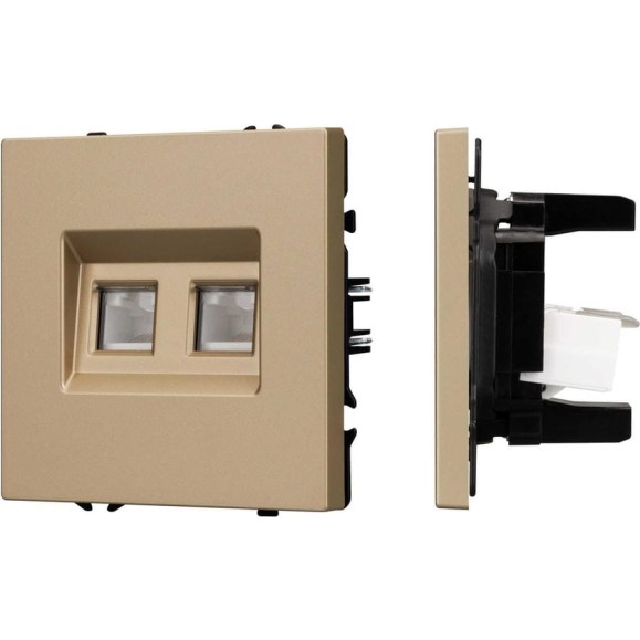 Механизм сдвоенной компьютерной розетки Arlight SCT-NOBE-MPC2-SFPL-GD 1шт 054314 Механизм сдвоенной компьютерной розетки Arlight SCT-NOBE-MPC2-SFPL-GD 1шт 054314