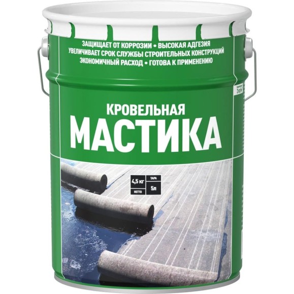 Мастика битумная кровельная СТАРТ 5л/4,5кг 4607952907614 Мастика битумная кровельная СТАРТ 5л/4,5кг 4607952907614