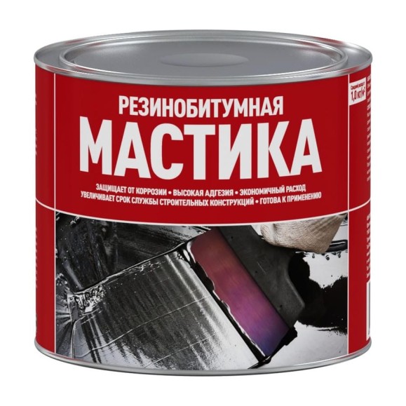 Мастика резинобитумная СТАРТ 2л/1,8кг 4607952908857 Мастика резинобитумная СТАРТ 2л/1,8кг 4607952908857