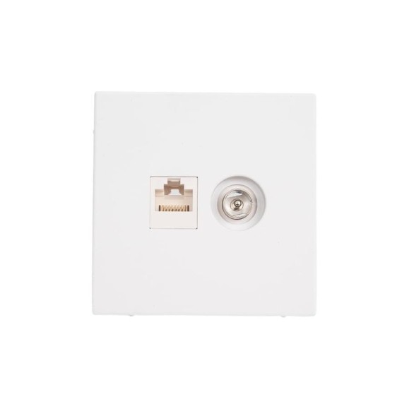 Розетка Systeme Electric ArtGallery Лотос двойная ТВ + компьютерная RJ45, кат. 5Е GAL001389 Розетка Systeme Electric ArtGallery Лотос двойная ТВ + компьютерная RJ45, кат. 5Е GAL001389