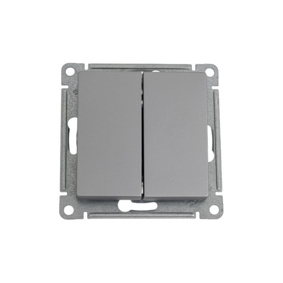 Переключатель Systeme Electric AtlasDesign Сталь 2-клавишный сх.6, 10АХ, механизм SE ATN000965 Переключатель Systeme Electric AtlasDesign Сталь 2-клавишный сх.6, 10АХ, механизм SE ATN000965
